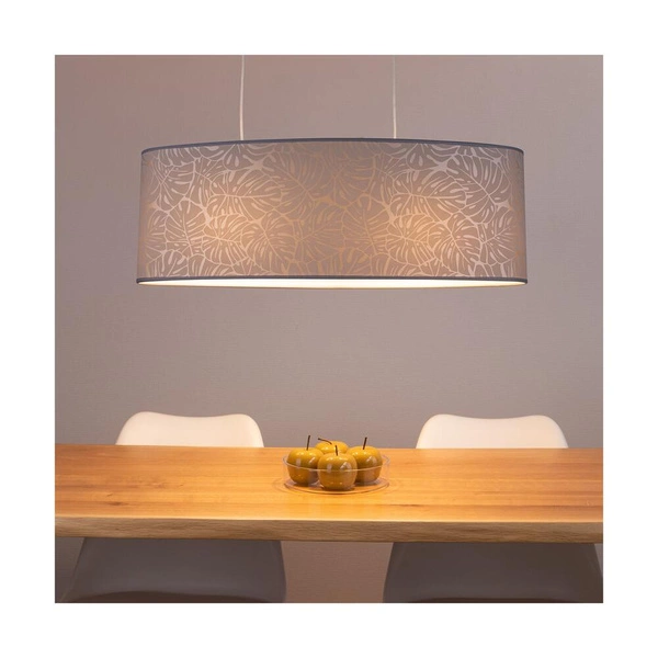 Lampa Wisząca Mateo 2xE27 Max.40W Czarny Metal/Przezroczysty Kabel PCV/Beżowa Tapeta 87811204