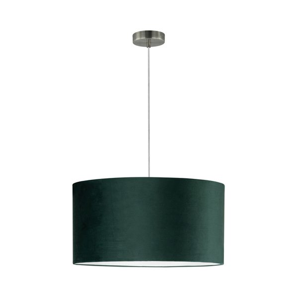 Scarlett Pendant Lamp 1xE27 Max.60W Satin Metal/Transparent PVC Cable/Green Velvet Shade