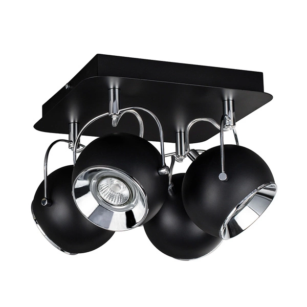 Ball Ceiling Lamp Incl.4xLED GU10 5W Black/Chrome