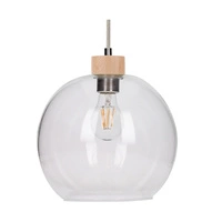 Lampa wisząca Svea 1xE27 maks. 60W drewno brzozowe/szkło przezroczyste/przezroczysty kabel PVC 13560160