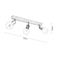 Lampa Sufitowa Tessa 3xE14 Drewno Brzozowe/Satynowy Metal/Biało-Przezroczyste Szkło 2036018420992