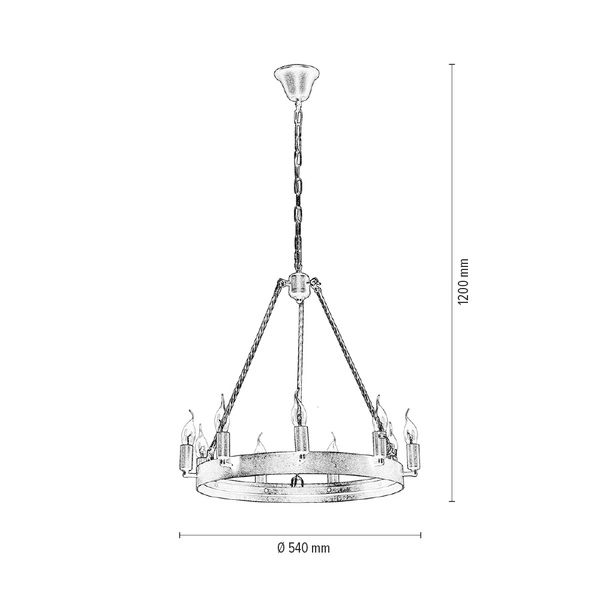 Bellona Pendant Lamp 9xE14 Max.60W Black Metal 9800904