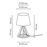 Konan Table Lamp 1xE27 Max.25W Walnut/Black/Black 6515976