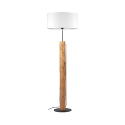 Pino Floor Lamp 1xE27 Max.60W Black/Stained Pine/Black Braided/White