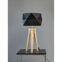 Finja Table Lamp 1xE27 Max.60W Oiled Oak/Anthracite Fabric Cable/Black Fabric Shade 6835174
