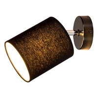 Aprillia Wall Lamp 1xE27 Max.25W Black Metal/Chrome Metal/Black Fabric Shade 56746104