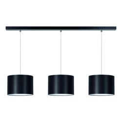 Dove Pendant Lamp 3xE27 Max.40W Black Metal/Transparent PVC Cable/Black Fabric Shade