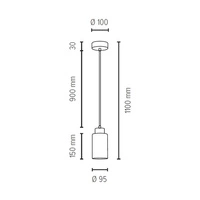 Lampa wisząca Bosco 1xE27 maks. 60W drewno brzozowe/białe szkło/przezroczysty kabel PVC 1720160
