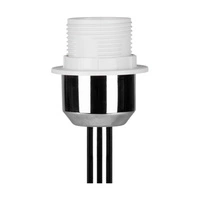 Prata Table Lamp 1xE27 Max.40W Chrome Metal/Transparent PVC Cable/Silver Fabric Shade 957284127