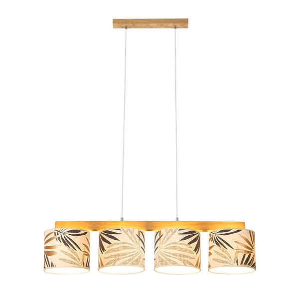 Hoja Hanging Lamp 4xE27 Max.25W Oiled Oak/Transparent PVC/Multicolor 524710404