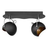 Kana Ceiling Lamp 2xG9 Max.28W Black Metal/Gold Metal 2722204