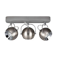 Betonowa lampa sufitowa Ball w zestawie 3xLED GU10 5W Szary Beton/Satynowy Metal 5131336