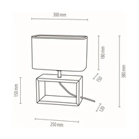Lampa stołowa Cadre 1xE27 maks. 25W Dąb olejowany/Czarny kabel z tkaniny/Szary materiałowy klosz 7721174