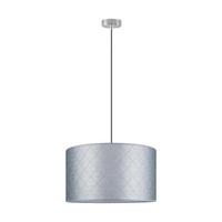 Lampa wisząca Mirabella 1xE27 maks. 60W chromowany metal/antracytowy kabel z tkaniny/srebrny klosz z materiału syntetycznego 1692128