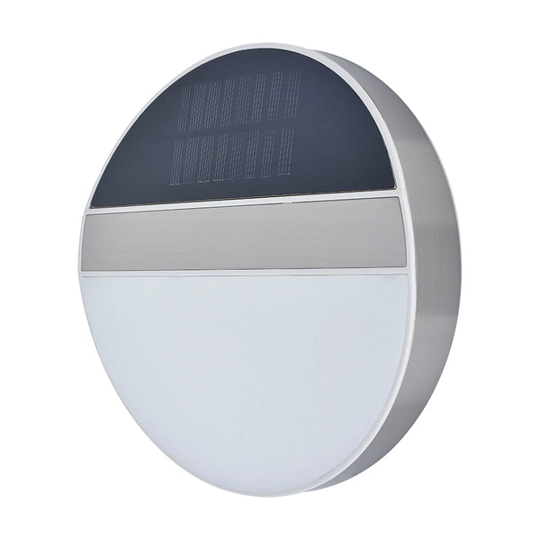 Solar House Number Wall Lamp Incl. 3x0,1W LED Satin Metal/White-Black Synthetic Material 6710302