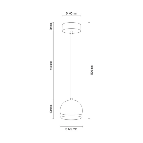 Ball Wood Pendant Lamp Incl. 1xLED GU10 5W Oiled Oak/Black Metal 5143174