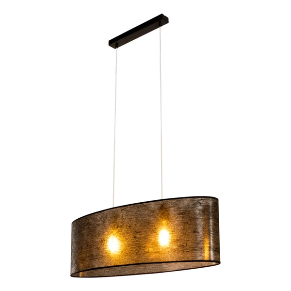 Nevoa Pendant Lamp 2xE27 Max.40W Black Metal/Transparent PVC Cable/Black Fabric Shade 17920204
