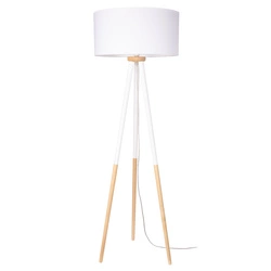 Panda Floor Lamp 1xE27 Max.60W Birch-White Wood/Transparent PVC Cable/White Fabric Shade 6016408110510