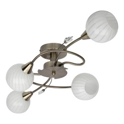 Marbella Ceiling Lamp 4xE14 Max.40W Patina Metal/White Glass 5078411G0605