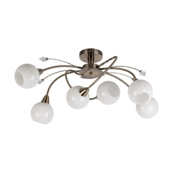 Marbella Ceiling Lamp 6xE14 Max.40W Patina Metal/White Glass 5078611G0605