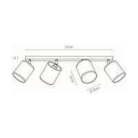 Boho Ceiling Lamp 4xE27 Max.25W Oiled Oak/Beige 56791474