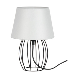 Merano Table Lamp 1xE27 Max.25W Black Metal/Black PVC Cable/Gray Fabric Shade