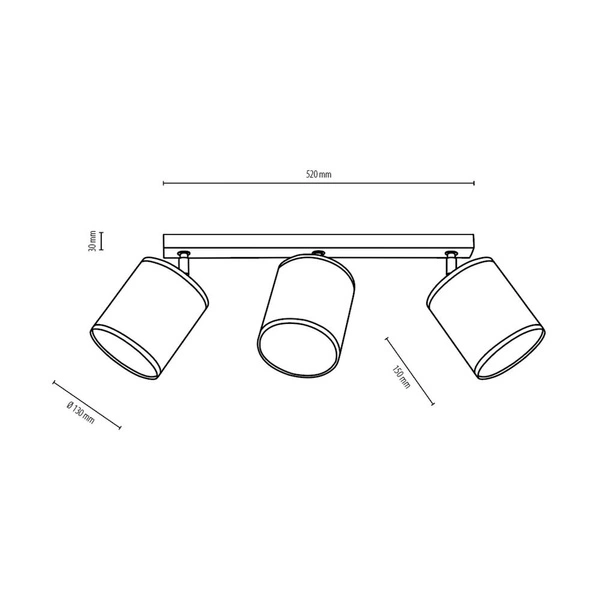 Aprillia Ceiling Lamp 3xE27 Max.25W Oiled Oak/White 56744374