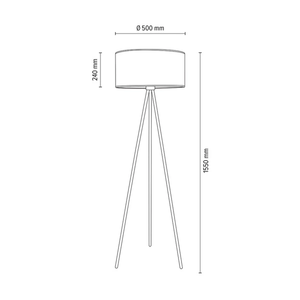 Mateo Floor Lamp 1xE27 Max.40W Black Metal/Black PVC Cable/Beige Wallpaper 87813104