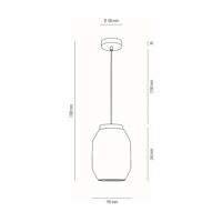 Lampa Wisząca Vaso 1xE27 Max.60W Dąb Olejowany/Przezroczysty Kabel PCV/Przezroczyste Szkło 169110174
