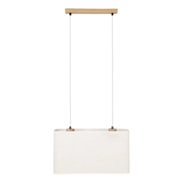 Boho Hanging Lamp 2xE27 Max.40W Oiled Oak/Transparent PVC/Beige 872910274