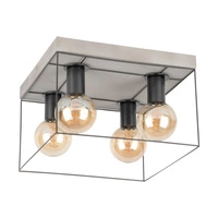 Gretter Concrete Ceiling Lamp 4xE27 Max.60W Gray Concrete/Black Metal 919408436
