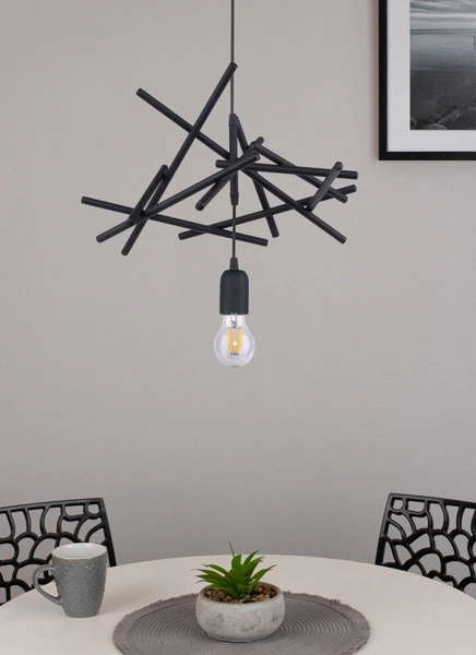 Glenn Pendant Lamp 1xE27 Max.60W Black Metal/Black PVC Cable 9222104
