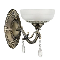 Graciela Wall Lamp 1xE27 Max.60W Patina Metal/White Glass 5460111