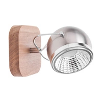 Ball Wood Wall Lamp Incl. 1xGU10 6W LED Oiled Oak/Satin Metal/Chrome Metal 5031174