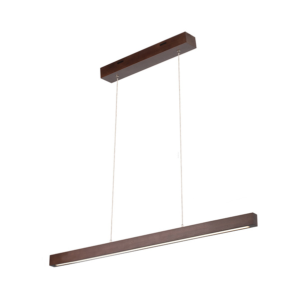 Smal Pendant Lamp 1xLED 24V Integrated 1050lm 3000K 12W Walnut Beech Wood/Transparent PVC Cable with Touch Dimmer