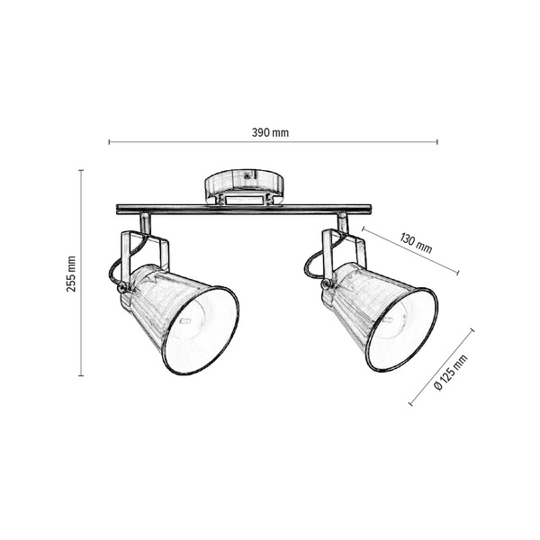 Tekla Ceiling Lamp 2xE27 Max.60W Patina Metal 2742211