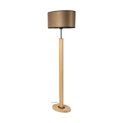 Mercedes Black Floor Lamp 1xE27 Max. 60W Oiled Oak/Black/Brown-Black-Gold 6017400411538