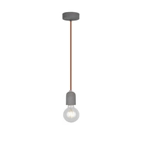 Lampa Wisząca Amory 1xE27 Max.60W Szary Beton/Czerwony Kabel Tkaninowy 9776136