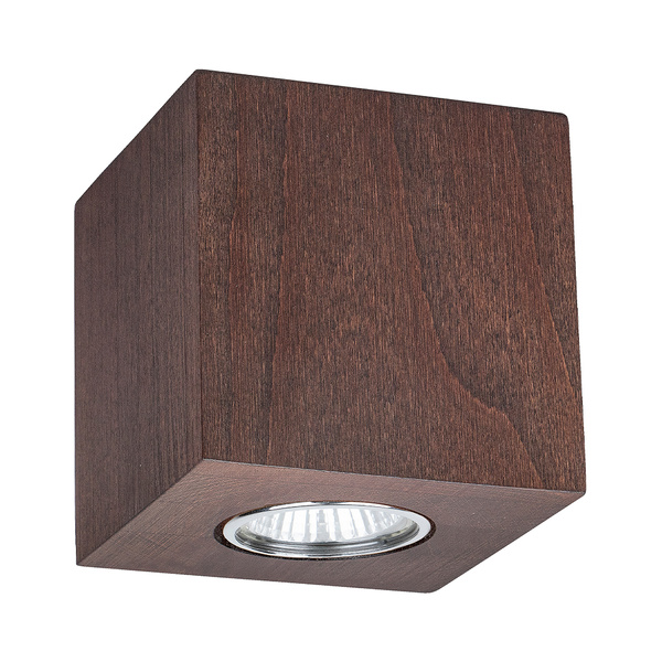 Wooddream Kwadratowa Lampa Sufitowa 1xGU10 Max.6W Drewno Bukowe Orzech