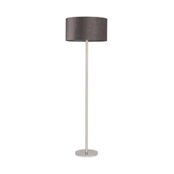 Scarlett Floor Lamp 1xE27 Max.60W Satin Metal/Transparent PVC Cable/Gray Velvet Shade 6742027