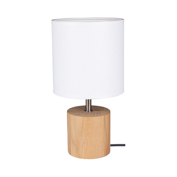 Trongo Round Table Lamp 1xE27 Max.25W Oiled Oak/Anthracite/White