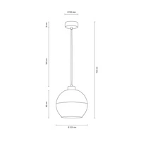 Fresh Hanging Lamp 1xE27 Max.60W Gray/Frosted-Transparent 1860136