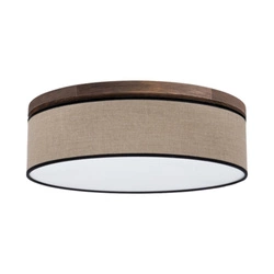 Negro Ceiling Lamp Incl. 1xLED Integrated 1650lm 2700K 18W Stained Pine on Walnut/Natural Linen with black ribbon 4015610910028