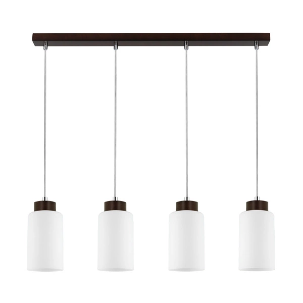 Bosco Pendant Lamp 4xE27 Max.60W Walnut/Transparent/White 1720476