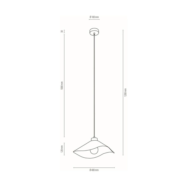 Kwiatowa lampa wisząca Hattu 1xE27 maks. 40W Dąb olejowany/Czarny kabel z tkaniny/Szara tkanina i wielokolorowy jedwabny klosz 1614719174