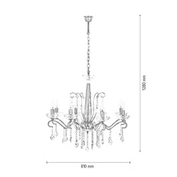 Alessa Lampa Sufitowa 8xE14 Max.40W Chrom Metal/Przezroczyste Szkło 9014828