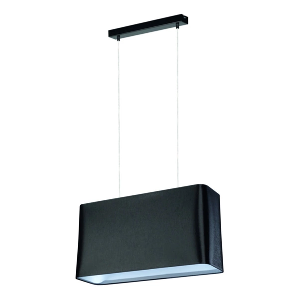 Cadre Pendant Lamp 2xE27 Max.40W Black Metal/Transparent PVC Cable/Black Fabric Shade 872030204