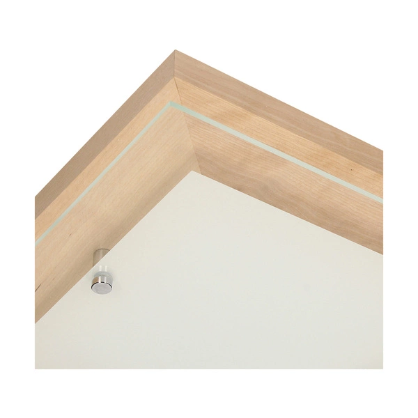 Finn Ceiling Lamp Incl. 1xLED Integrated 1200lm 2700K 14W Birch Wood/Chrome Metal/White-Transparent Glass 4022960
