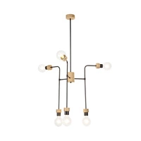 Lampa Sufitowa Montix 6xE27 Maks. 40W Dąb Olejowany/Czarny Metal 9244674