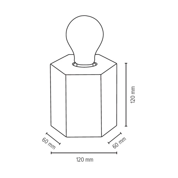 Fofi Table Lamp 1xE27 Max.25W Birch Wood/Black PVC Cable 7016010400000
